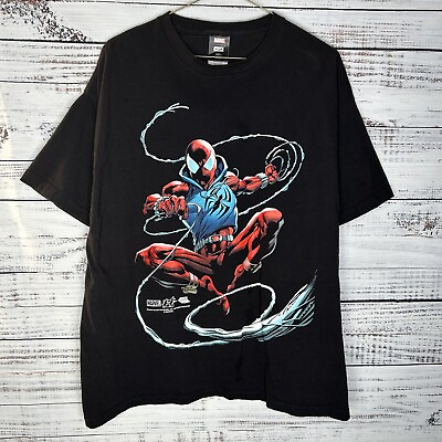 #ad HUF Concepts x Marvel Comics Spiderman Black Super Hero Graphic T Shirt Mens XXL $29.99