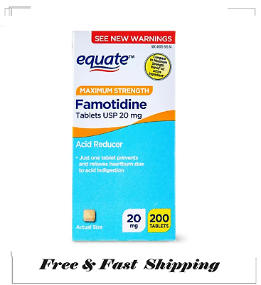 #ad Equate Maximum Strength Acid Reducer 20mg 200 Famotidine tablets. $11.57