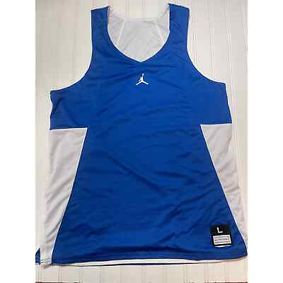 #ad Nike Air Jordan Blue White Reversible Basketball Jersey Size Men#x27;s Large $24.00
