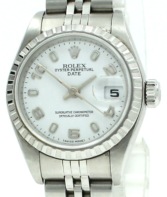 #ad ROLEX Oyster Perpetual Datejust Steel 26mm White Arabic c. 2004Ref: 79240 $4498.00