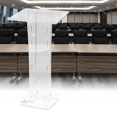 NEW Acrylic LED Podium Conference Pulpit Plexiglass Transparent Lectern 43.3in $180.48