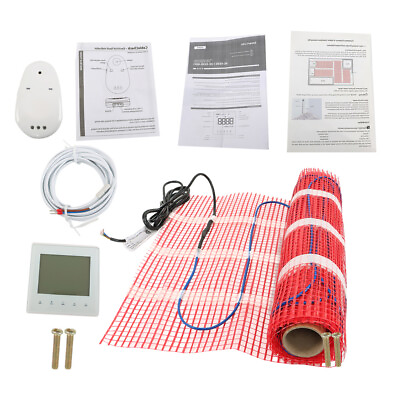 #ad 15 Sqft Mat Kit 120 V Electric Radiant Floor Heating System Underfloor Heating $179.00