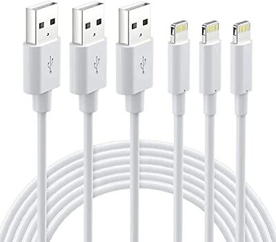 #ad Lightning Cable MFi Certified iPhone Charger 3Pack Lightning to USB 6FT White $14.71