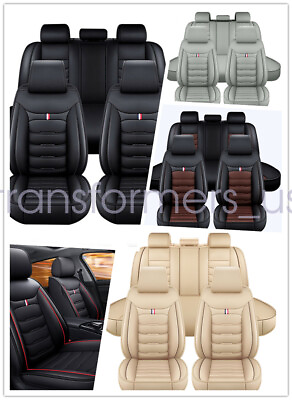 #ad Car Seat Cover 5 Seat Full Set Leather Waterproof Front Rear Cushion For Honda $92.49
