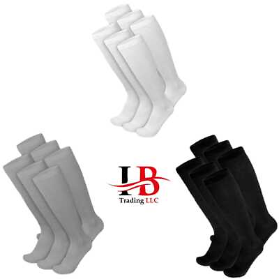 #ad 6 Pairs Mens Diabetic over the calf socks compression knee high cotton socks $15.99