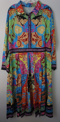 #ad 60s 70s Women#x27;s Bright Colorful Floral Dress XXL NEW Unbranded Free Shipping $17.99