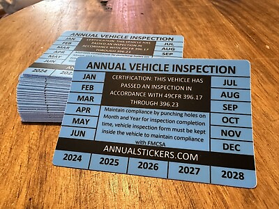 #ad 50 Pack Of Annual Vehicle Inspection Decal Sticker Trucks Trailers Semi Dot $95.00