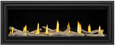 #ad #ad 62quot; Linear Modern Gas Fireplace Top Down Lighting Ember Bed LED Lights Remote $7549.00