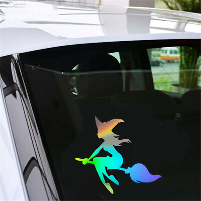 #ad 2X Halloween Horror Witch Car Decal Window Auto Truck Laptop Home Vinyl Stickers $3.79