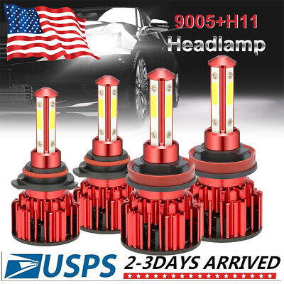 #ad 4 SIDE 9005H11 6500K Combo 672000LM LED Headlight Kits High Low Lamp Bulb $20.98
