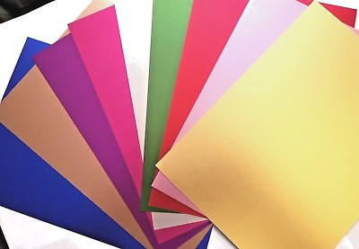 #ad CraftbudyUS A4 SHEETS OF SATIN FOIL CARD CRAFT 250GSM 9 color sheets $7.25
