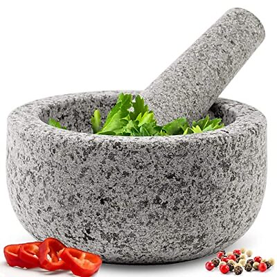 #ad Heavy Duty Large Mortar and Pestle Set Hand Carved Assorted Sizes Colors $26.71