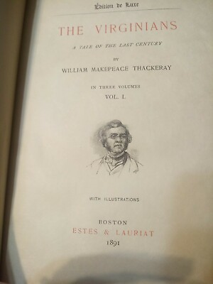 #ad Old THE VIRGINIANS Book 1891 WILLIAM MAKEPEACE THACKERAY 3 vols. $19.99