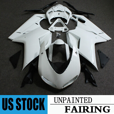 #ad For Ducati 848 1098 1198 2007 2012 Unpainted Fairing Kit Injection ABS Body Work $215.00
