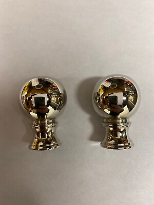 #ad 2x Lamp Finials Solid BrassNickel Coates High Quality 1 PAIR $12.99