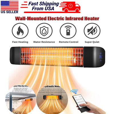 #ad #ad Infrared Heater 1500W Wall Mounted Outdoor Indoor Patio Heater w Remote Control $80.58