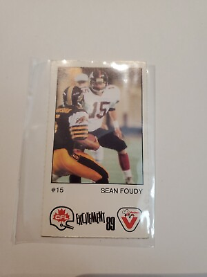 #ad 1989 Vachon CFL Single Football Panels Sean Foudy #2 C $2.00
