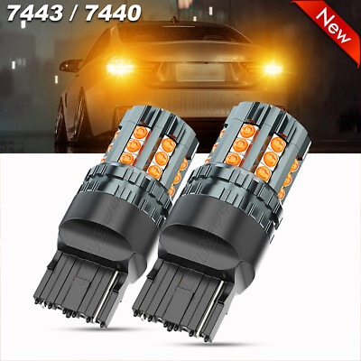 #ad For Chevrolet Impala 2014 2020 Amber 7443 LED Front Turn Signal Light Bulbs Kit $17.99