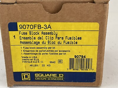 #ad Square D 9070FB 3A Fuse Block Assembly NEW old stock $29.97