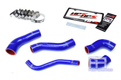 #ad HPS Reinforced Silicone Intercooler Hose Kit For 13 17 Veloster 1.6L Turbo Blue $228.00