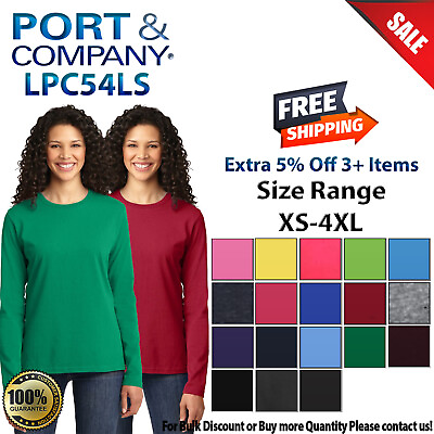 #ad Port amp; Company LPC54LS Womens Long Sleeve Cotton Crew Neck Stylish T Shirt $19.01