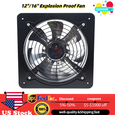 #ad 12quot; 16quot; Explosion Proof Fan Blower Axial Flow Exhaust Fan Ventilator Extractor $74.55
