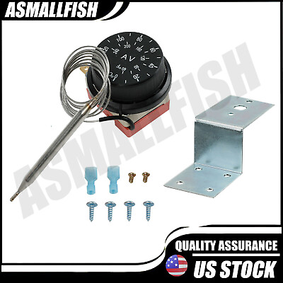 #ad Adjustable Electric Fan Thermostat Switch Radiator Temperature Control Probe Kit $18.66