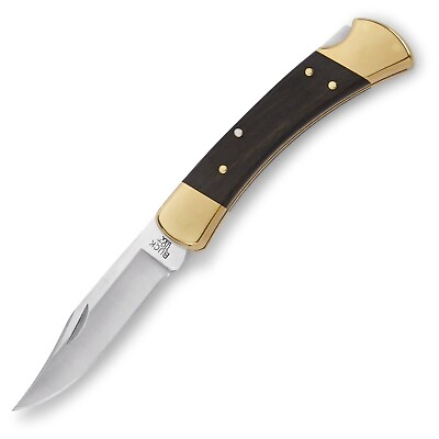 #ad #ad Buck Knives 110 Folding Hunter Lock back Knife Brass Bolsters Ebony Handles $32.99