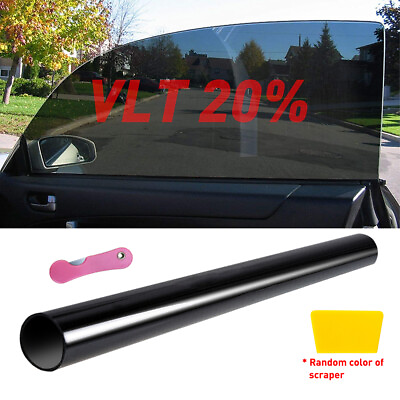 #ad 10ft Uncut Roll Window Tint Film 20% VLT 20quot; x 10#x27;ft Feet Car Home Office Glass $11.99