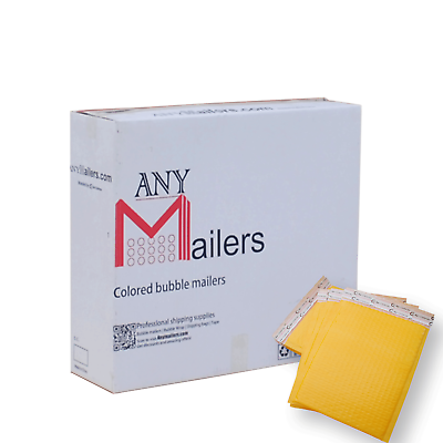 #ad AirnDefense Any Size Yellow Poly Bubble Mailers Plastic Shipping Padded Envelope $117.51