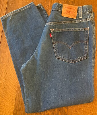 #ad Levis Strauss 550 relaxed fit 38x30 blue denim jean pant straight leg $13.74