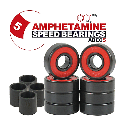 #ad Amphetamine Skateboard Longboard Speed Bearings Set of 8 Pre Lubricated Abec 5 $9.97