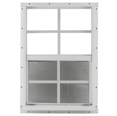 #ad 18 In. X 27 In. Single Hung Aluminum Window White Porch Shed Coops Durable $89.97