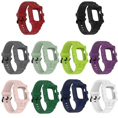 #ad Silicone Sports One Piece Strap Watch Band For Apple Watch 7 1 SE 38 41 44 45mm $8.79