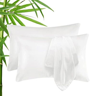 #ad 100% Organic Bamboo Pillowcases Set of 2 Standard Queen Size Oeko Tex Bamboo Pil $18.22