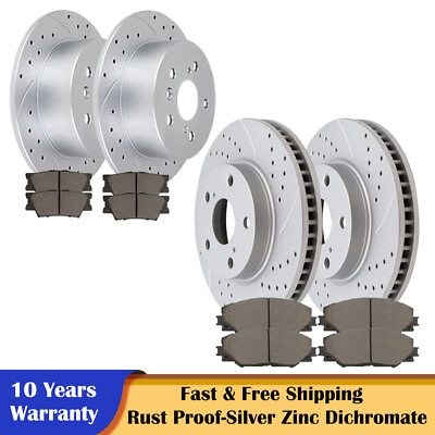 #ad Front Rear Brake Rotors and Ceramic Pads for 2006 2018 Toyota Rav4 Lexus HS250H $128.40