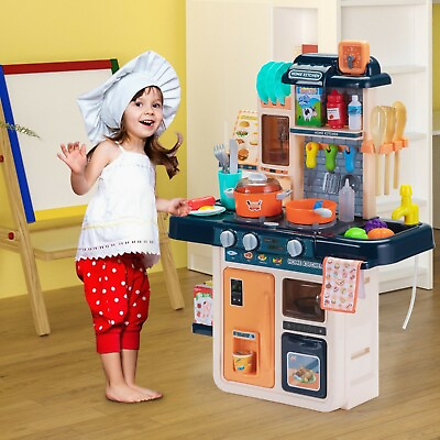 #ad Kids Kitchen Cookware Play Set w 42 Pcs Pretend Cooking Accessories MusicLight $34.99