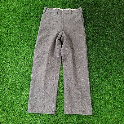 #ad Vintage 80s LL Bean Wool Tailored Dress Pants 30x29 Straight Gray Smart Posh USA $160.28