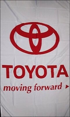#ad Toyota White Vertical 5x3 Ft Banner Flag Car Racing Show Garage Wall Workshop $16.20