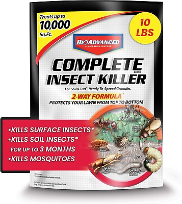 #ad BioAdvanced Complete Insect Killer for Soil and Turf Granules 10 lb 10000SqFt $35.99