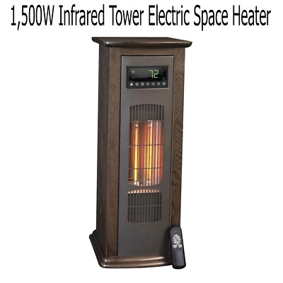 #ad #ad 27quot; Portable Digital 1500W 3 Element Infrared Electric Wood Tower Space Heater $179.00