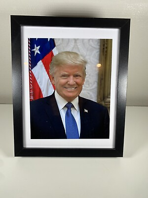 #ad Donald J Trump Official White House Color Photo In Handsome Black Frame MAGA $299.99