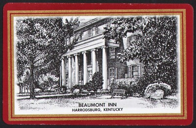 #ad Vintage playing card BEAUMONT INN red border inn pictured Harrodsburg Kentucky $4.79