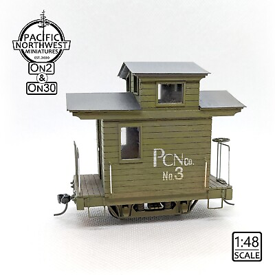 #ad PNWM 1:48 On2 On30 Narrow Gauge quot;12#x27; Peaked Roof Bobber Caboosequot; Kit $64.95