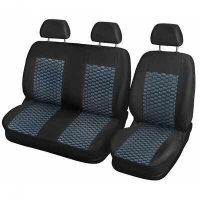 #ad 21 Seat Cover for Mercedes Sprinter 2006 2018 Black Blue Eco Leather Bus Van $59.99