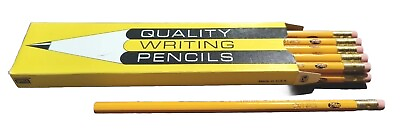 #ad VTG Wooden Pencils 12 Quality Writing Pencils Type F Easy Riter 2 5 10 $18.99