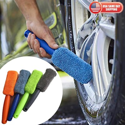 #ad Car Wheel Brush Microfiber Wheel Rim Wash Sludge Dirt Cleaner Detailing Tool $9.99