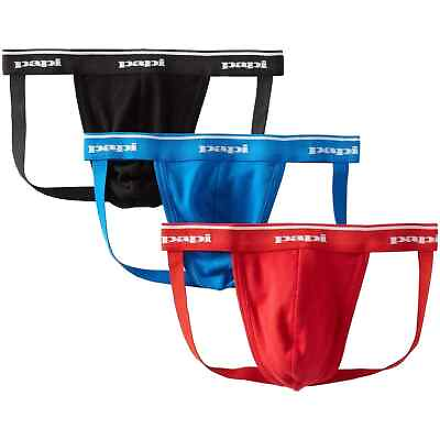 #ad Brand New 3 Pack men#x27;s Papi Sexy Soft touch Pure Cotton Jock Straps Medium 32 34 $13.95
