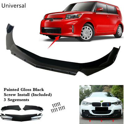 #ad Universal Front Bumper Spoiler Lip Body Kits Black Fit For Scion xB Wagon 08 15 $55.92