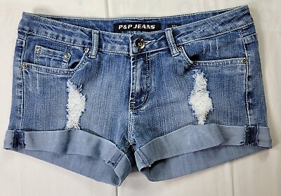 #ad Pamp;P Jeans Short Women#x27;s Size 11 12 Denim Style Pamp;P Blue $9.80
